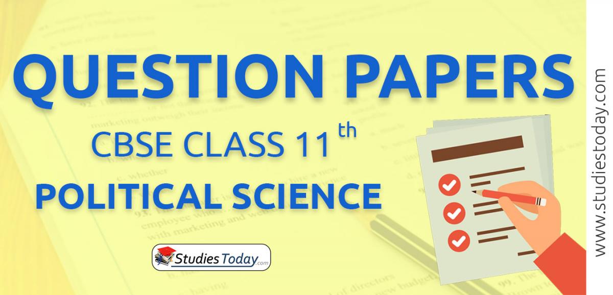 CBSE Question Papers Class 11 Political Science PDF Solutions Download